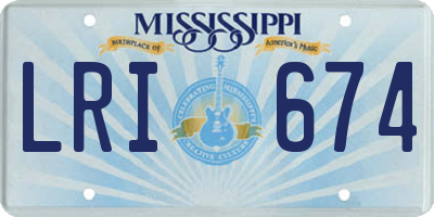 MS license plate LRI674