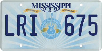 MS license plate LRI675
