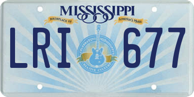 MS license plate LRI677