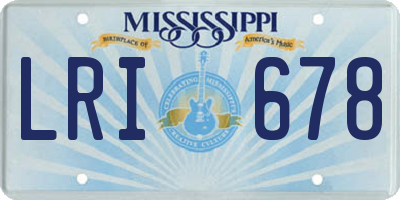 MS license plate LRI678
