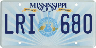 MS license plate LRI680