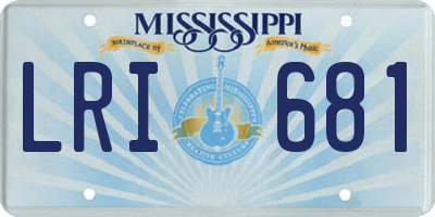 MS license plate LRI681