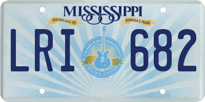 MS license plate LRI682