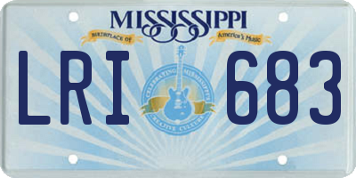 MS license plate LRI683