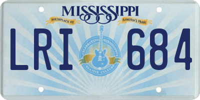 MS license plate LRI684