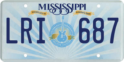 MS license plate LRI687