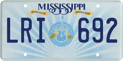 MS license plate LRI692