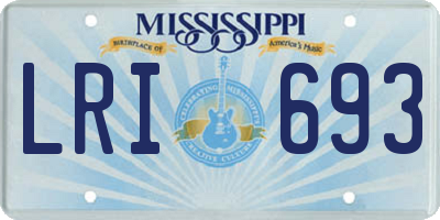 MS license plate LRI693