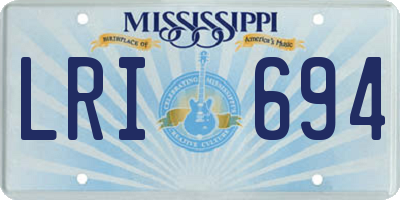 MS license plate LRI694