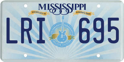 MS license plate LRI695