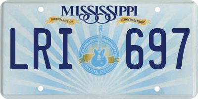MS license plate LRI697