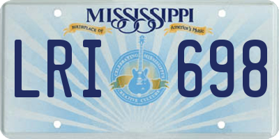 MS license plate LRI698