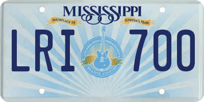 MS license plate LRI700