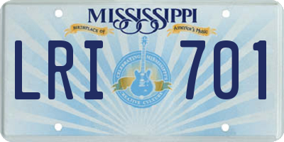MS license plate LRI701