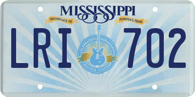 MS license plate LRI702