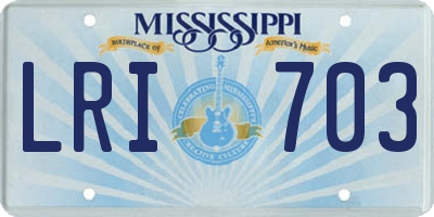 MS license plate LRI703