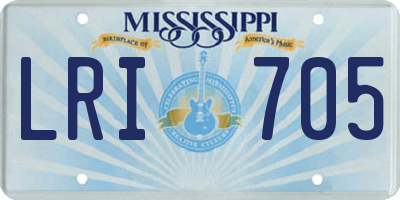 MS license plate LRI705