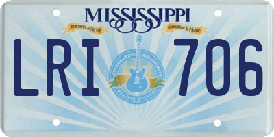 MS license plate LRI706