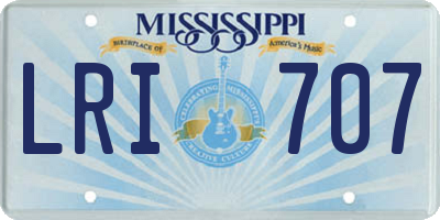 MS license plate LRI707