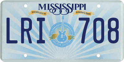 MS license plate LRI708