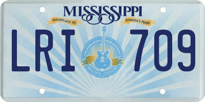 MS license plate LRI709