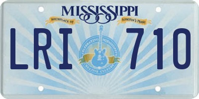 MS license plate LRI710