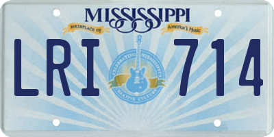 MS license plate LRI714