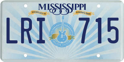 MS license plate LRI715