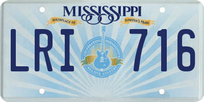 MS license plate LRI716