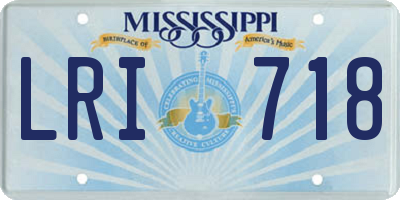 MS license plate LRI718
