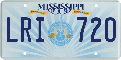 MS license plate LRI720