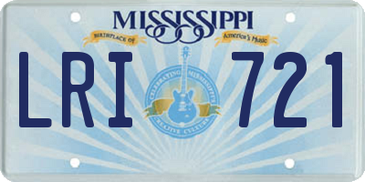 MS license plate LRI721