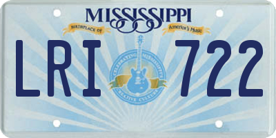 MS license plate LRI722
