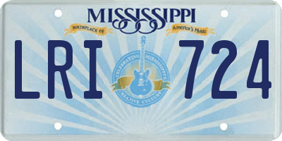 MS license plate LRI724
