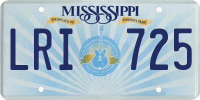 MS license plate LRI725