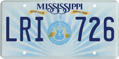 MS license plate LRI726