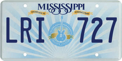 MS license plate LRI727