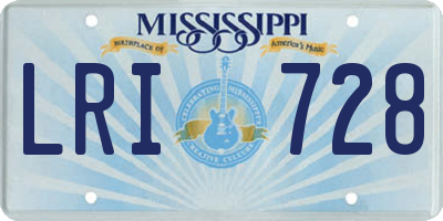 MS license plate LRI728