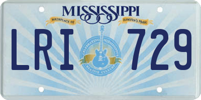 MS license plate LRI729