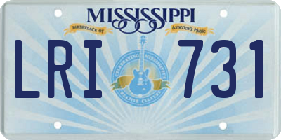 MS license plate LRI731