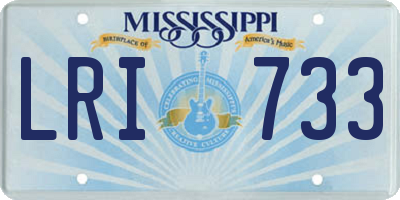 MS license plate LRI733