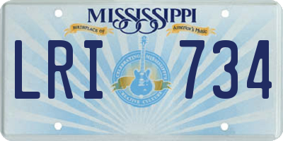 MS license plate LRI734