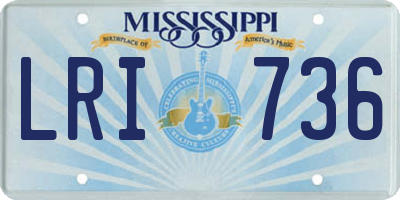 MS license plate LRI736