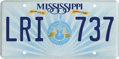 MS license plate LRI737