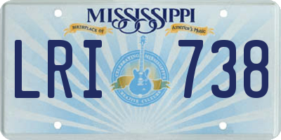 MS license plate LRI738
