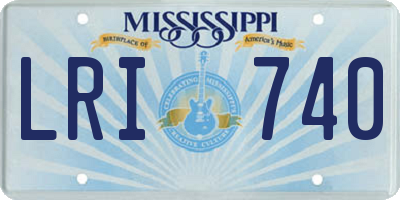 MS license plate LRI740