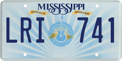 MS license plate LRI741