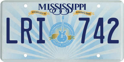 MS license plate LRI742