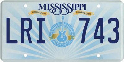 MS license plate LRI743