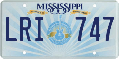 MS license plate LRI747